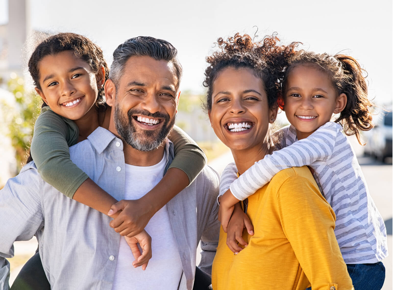 Happy family in remodeled home